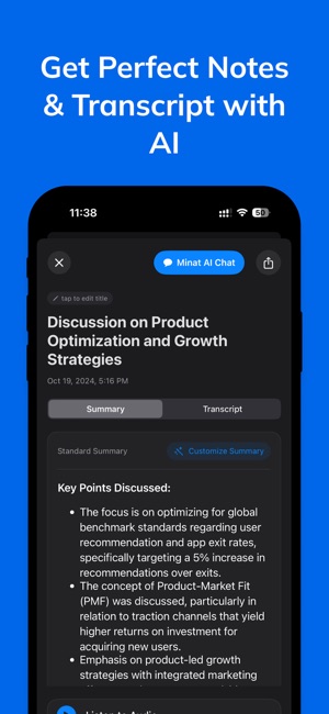 Minat transcription feature